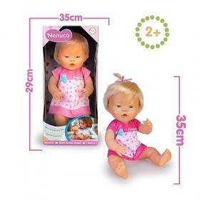 Nenuco - avec Syndrome de Down, Ligne diversité Fonctionnelle et Inclusion, poupée bébé Blonde, Mesure 35cm de Corps Dur, Cad