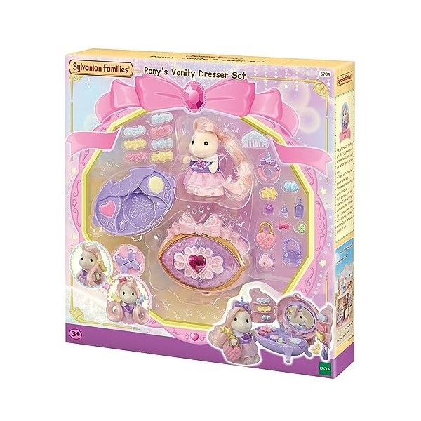 SYLVANIAN FAMILIES - La coiffeuse de la fille Poney - 5704 - Figurines Prêt à Jouer - Mini Poupées Multicolore