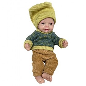 PW TOOLS 6 Pouces Mini Reborn Bebe, Poupée Garçon Nouveau-né Réaliste, Poupée Miniature en Silicone Souple, Tout Le Corps en 