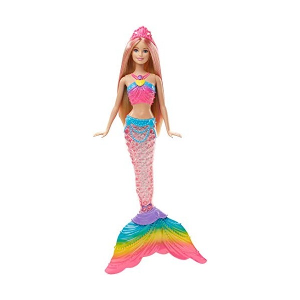 Mattel Barbie Rainbow Lights Mermaid Doll poupée - Barbie Rainbow Lights Mermaid Doll, Multicolore, Femelle, Fille, 3 année s