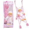 Poussette de poupée pour Tout-Petits - Poussette Pliante pour avec poupée et Sucette | Funny Girl Play House Jouet Pliable Bé