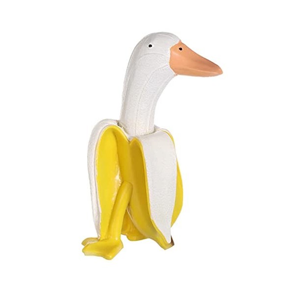 MYhose Décor de Banane Canard en résine créatif, avec poupée de Fond en Forme de Banane décoration de la Maison étudiants/Fam