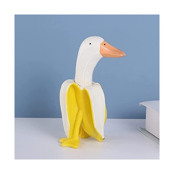 MYhose Décor de Banane Canard en résine créatif, avec poupée de Fond en Forme de Banane décoration de la Maison étudiants/Fam