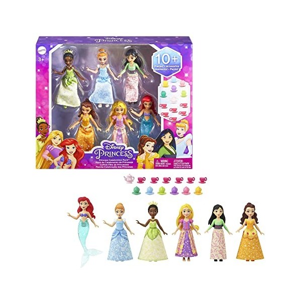 Princesses Disney Coffret 6 Mini poup es Articul es Avec Tiana Cen 