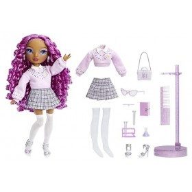 Rainbow High Poupée Mannequin Violette - Lilac Lane - avec Tenue à la Mode - Poupée À Lunettes avec + de 10 Accessoires de Je