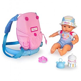 Nenuco, En promenade avec Mateo, Poupon corps souple 35 cm avec Porte-bébé 2-en-1, et des accessoires, Jouets pour enfants à 
