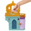 Princesses Disney Le Château de Jasmine Coffret Histoires à Empiler, maison de poupée avec mini-poupée, 2 amis et 7 éléments 