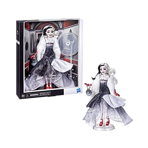 Disney Villains Style Series Cruella De Vil, Contemporary Style Fashion Doll, Collectible Toy for Girls 6 Years and Up