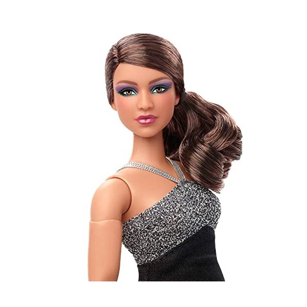 Barbie Signature Barbie Looks Cheveux ondulés Bruns, Type de Corps courbé , poupée Tendance entièrement articulée, Cadeau po
