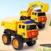 2 Pièces Véhicules de Construction, Jouets Excavatrice, Véhicules de Chantier Jouet, Camion a Benne Basculante, Camion de Cha