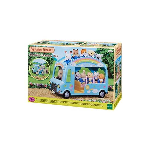 SYLVANIAN FAMILIES-Le Bus Arc-en-Ciel Animaux Mini-Univers, 5317, Multicolore & Triple Bunk Beds Families Lits Superposés à 3