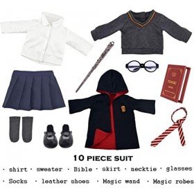 ebuddy Hermione Granger – Inspiré Poupée Vêtements Chaussures pour Poupées American Girl : 10 pièces Poudlard Uniforme Set av