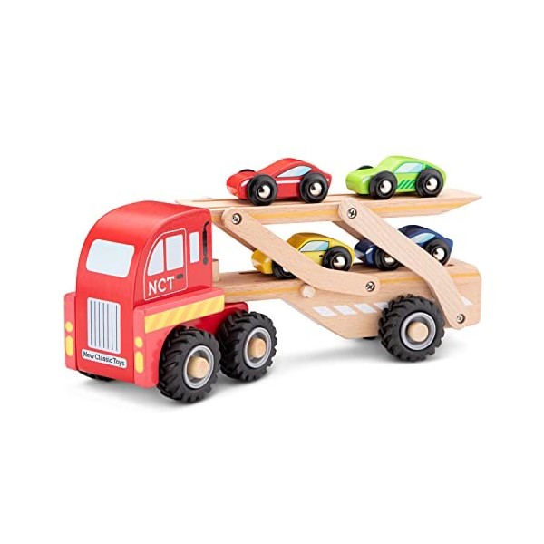 New Classic Toys- Camion de Transport d Autos, 1960, Red, Truck