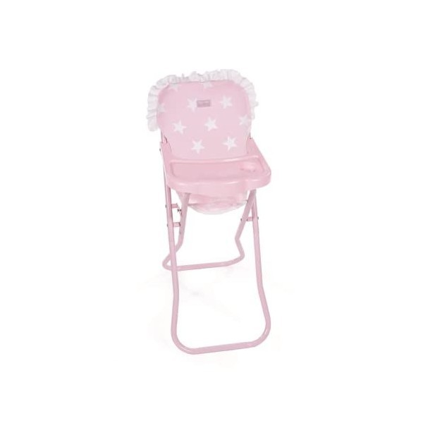 La Nina- Chaise Haute Plateau Charlotte 27 x 61 x 35 cm poupées, 60406, Rose, 33 x 26 x 60 cm