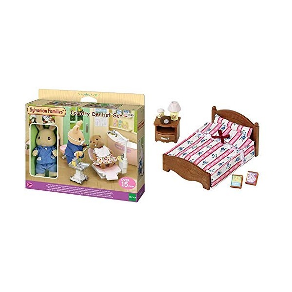 SYLVANIAN FAMILIES- Autre Dentiste ET Accessoires SYLVANIAN, 5095, Norme & 5019 - Semi Lit Double - Poupées et Accessoires - 