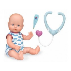 Coffret Poupon Soins médicaux 35 cm + 2 Accessoires - poupée Docteur - Set Jouet Fille + 1 Carte Tigre