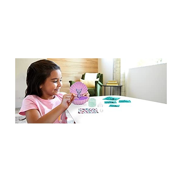 Barbie Color Reveal mini-coquillage animaux ​avec une mini-figurine animale et 4 sachets surprises, modèle aléatoire, jouet p