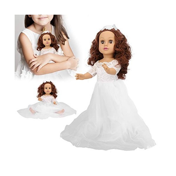 BALRAJ Poupée Bébé Reborn 19 Pouces avec Cheveux Bouclés Et Robe De Princesse, Poupée Bébé Fille Nouveau-né, Poupées Réaliste