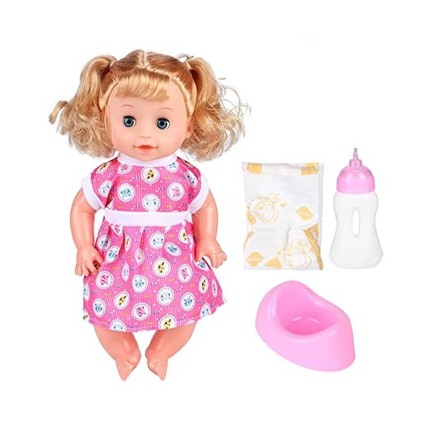Bébé poupée jouet hautement simulation enfants éducatifs semblant jouer poupée jouet avec effet sonore, pour la maison SY004-