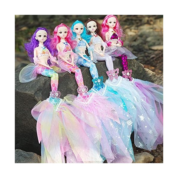 Poupée de princesse sirène mobile avec musique et lumière, ensemble de poupées à faire soi-même pour les amateurs de collecti