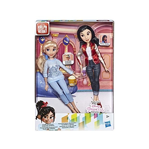 Disney Princess Ralph Breaks The Internet Poupées Cendrillon et Mulan avec vêtements et Accessoires Confortables