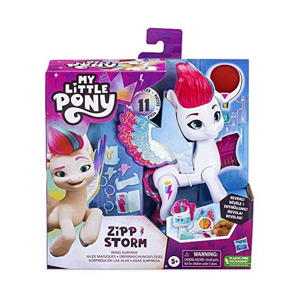 My Little Pony Dolls Zipp Storm Wing Surprise, 5.5-Inch My Little Pony Toy with Wings and Accessories, Toys for 5 Year Old Gi