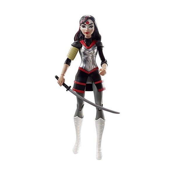 DC Super Hero Girls Figurine Articulée Katana de 15 cm brune en tenue de super-héroine à collectionner, jouet enfant, DVG28