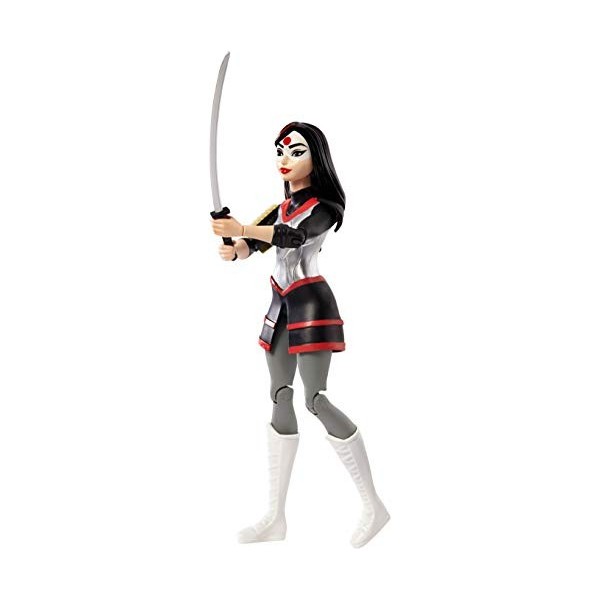 DC Super Hero Girls Figurine Articulée Katana de 15 cm brune en tenue de super-héroine à collectionner, jouet enfant, DVG28