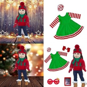 KONIEEJN Poupées Ensemble de Vêtements de Noël pour Poupées Filles Poupées Mode Costume de Vacances Poupées Tenue de Fête et 