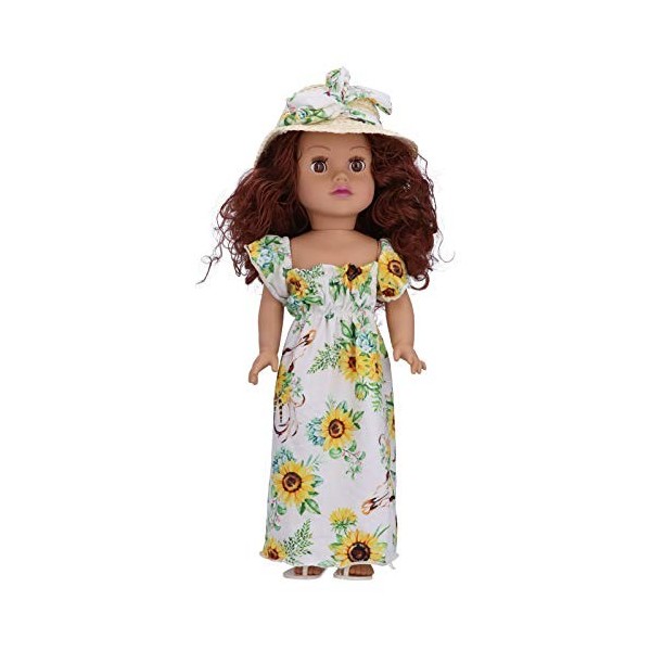 BALRAJ Poupée Bébé Renaissance De 19 Pouces avec Cheveux Bouclés Et Chapeau, Bébés Filles De Renaissance, Poupées Réalistes p