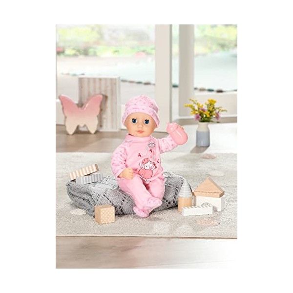 Baby Annabell- Zapf Creation 709870 Little Annabell 36cm-weiche Puppe mit Stoffkörper, Rosa Strampler, Blaue Schlafaugen und 