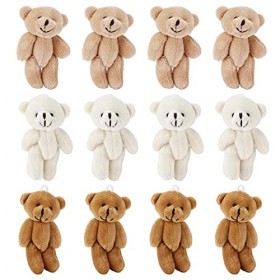 Atyhao 12 Pièces Mini Ours en Peluche, Peluche Ours en Peluche Jouets en Peluche pour Gâteau danniversaire Décoration de Mar