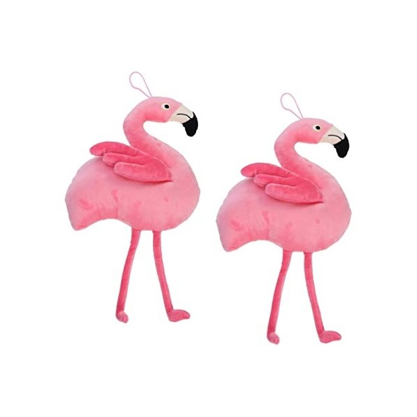 Abaodam 3 Pièces Poupée en Peluche Oreillers Doux Jouets Peluche Flamant Rose Jouet De Dessin Animé en Peluche Panier Rose Pe