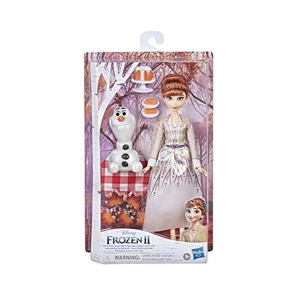 Disney La Reine des Neiges 2 - Le Pique-Nique automnal dAnna et Olaf - Poupée Anna et Figurine Olaf