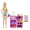 Barbie Coffret Plongeuse, poupée Blonde et Coffret Laboratoire Mobile, Plus de 10 Accessoires, avec Valise Qui s’ouvre pour R