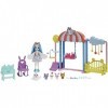 Enchantimals Coffret Garderie des Enchantimals avec poupée Starley Cigogne, figurine Bouncer, 4 figurines Amis Bébés Animaux 