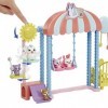 Enchantimals Coffret Garderie des Enchantimals avec poupée Starley Cigogne, figurine Bouncer, 4 figurines Amis Bébés Animaux 