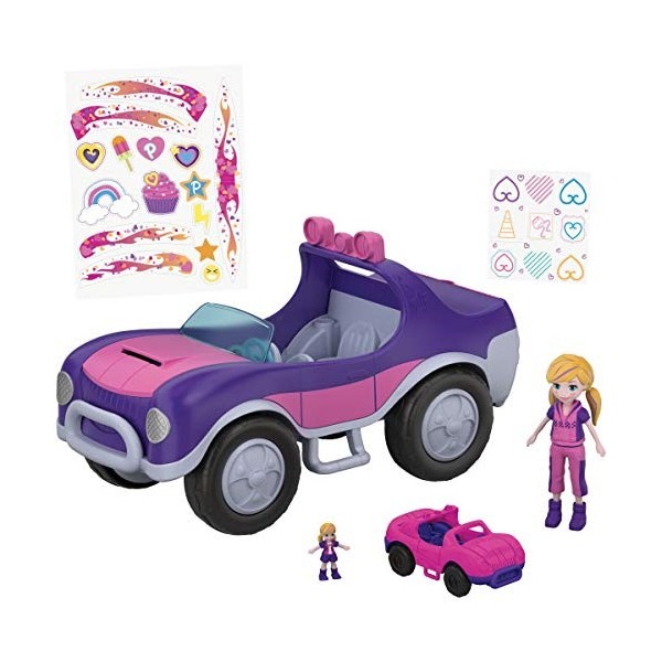 Polly Pocket Le 4x4 secret, voiture avec espace de couchage et cuisine, jouet enfant, FWY26