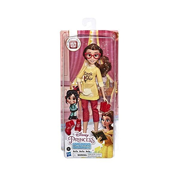 Disney Princess Comfy Squad Belle, Ralph Breaks the Internet Movie Doll with Comfy Clothes and Accessories