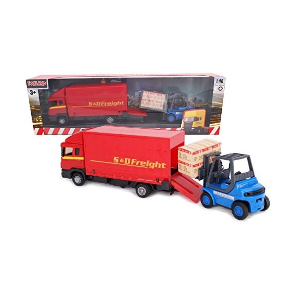 Toyland® Load and Go Vehicle Set - Camion de Marchandises Scania avec Chariot élévateur et Palette - Jouets pour véhicules de