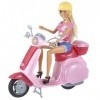 Baroni Toys Poupée Anlily Holiday Time avec Scooter Mobile Rose avec Support et Accessoires, Poupée Fille avec Casque Amovibl