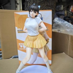 BRUGUI Peintures originales, pom-pom girls, poupées Aya, ornements, figurines en boîte, jolies filles debout avec de gros sei