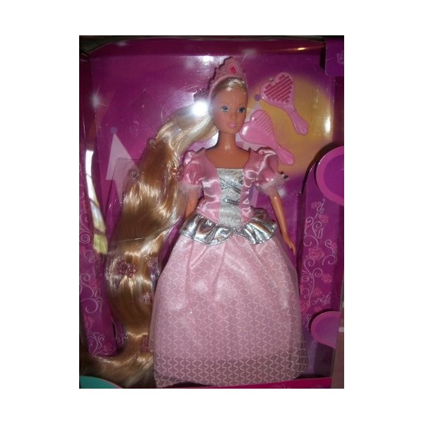 Simba Toys Steffi Love - Poupée Rapunzel avec Robe Rose Clair Extra Longue Cheveux