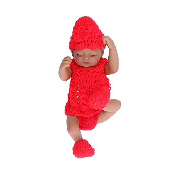 LiebeWH 10 Pouces Poupée Nouveau-né en Silicone Souple Poupée Bébé Nouveau-né Garçon avec Beaux Vêtements pour 3 Ans + Blanc