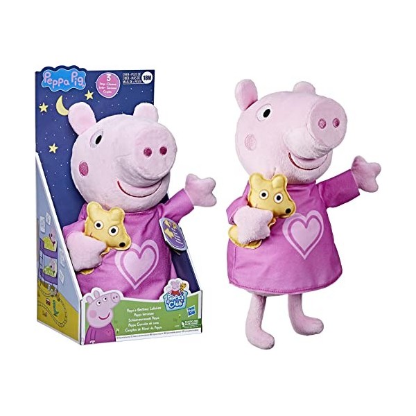 Hasbro Snooze Peppa Poupée en peluche avec fonction chanteuse