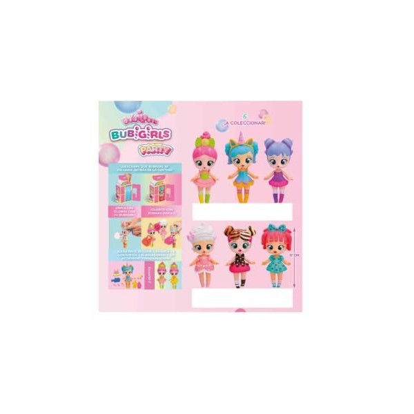 IMC-Les poupées Bubiloons Bubigirl Font des Bulles avec Leur Bouche. Mod Le Sdos 17 cm, 88863, Multicolore