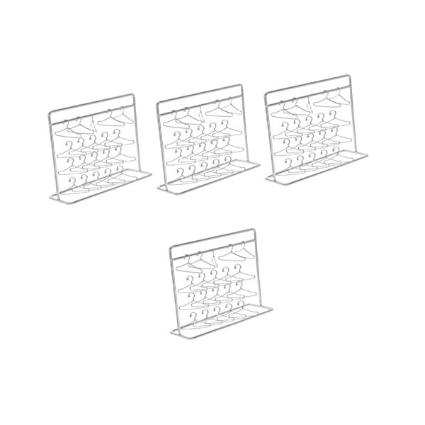 Toyvian 3 Sets Dollhouse Robe Cintre House Outfit Decor Dolls Mini Métal Vêtement Fil Support De Clo Kit Cintres Coat for Sli