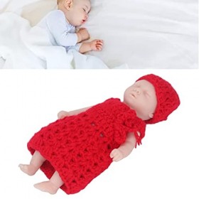LBEC Poupée de Simulation de 6 Pouces poupée en Silicone Facile à Nettoyer avec Pull Rouge pour Les Enfants de 3 Ans et Plus 