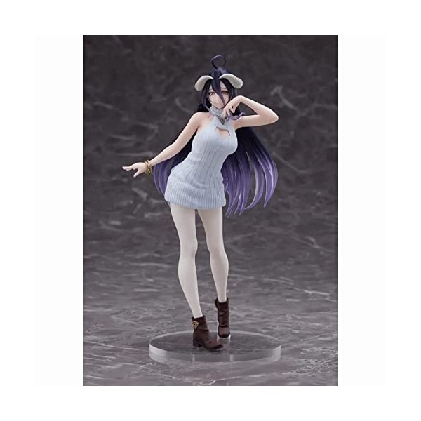 BRUGUI Personnage Original -Robe en Tricot Albedo-Cute Plump Standing Undead King Girl Anime Character Statue Creator Collect