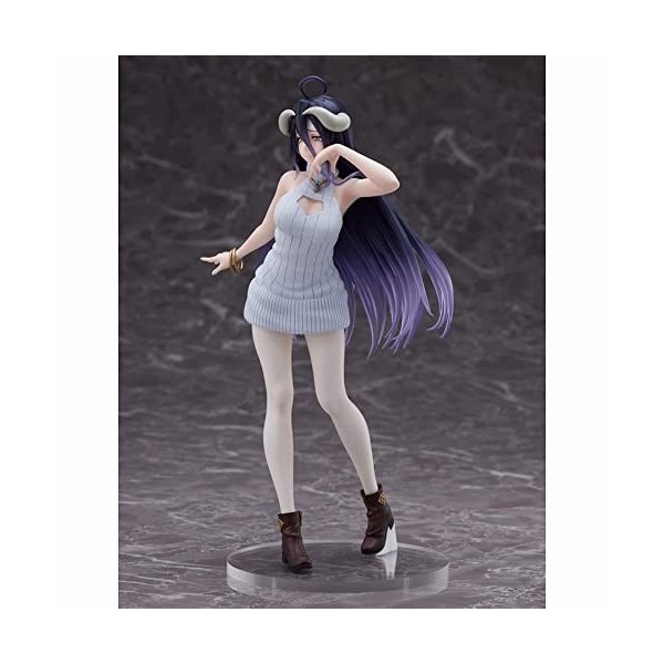 BRUGUI Personnage Original -Robe en Tricot Albedo-Cute Plump Standing Undead King Girl Anime Character Statue Creator Collect